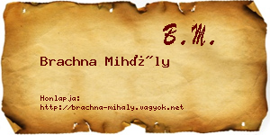 Brachna Mihály névjegykártya